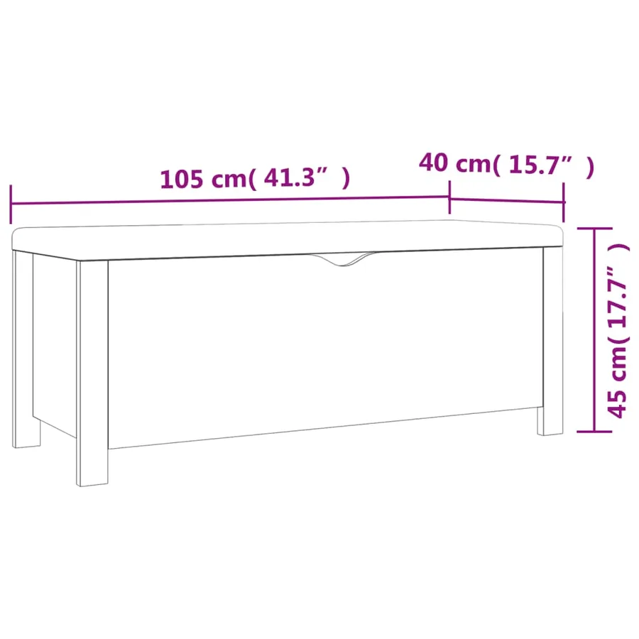 Boîte de rangement avec coussin gris 105x40x45 cm - 7