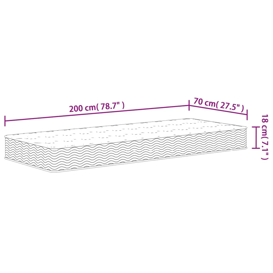 Matelas à ressorts bonnell moyen 70x200 cm - 9