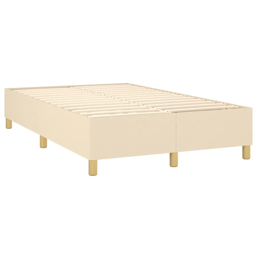 Sommier à lattes de lit et matelas et LED Crème 120x200cm Tissu - 5