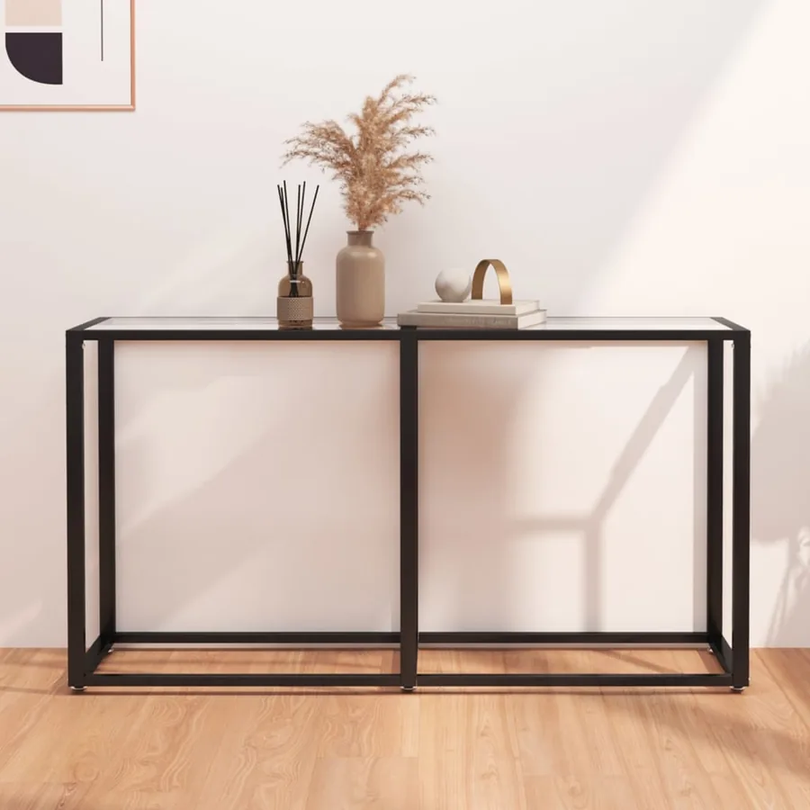 Table console Transparent 140x35x75,5 cm Verre trempé