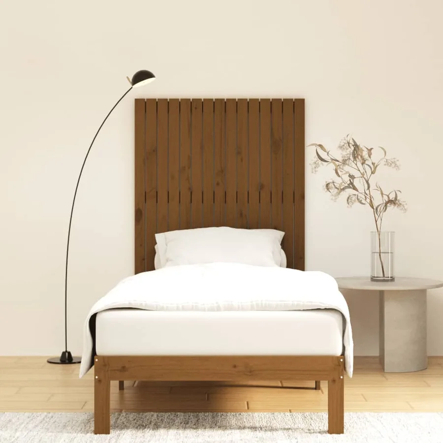 Tête de lit murale Marron miel 95,5x3x110 cm Bois massif de pin - 3