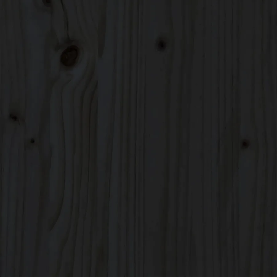 Cadre de lit sans matelas noir bois massif 140x190 cm - 5