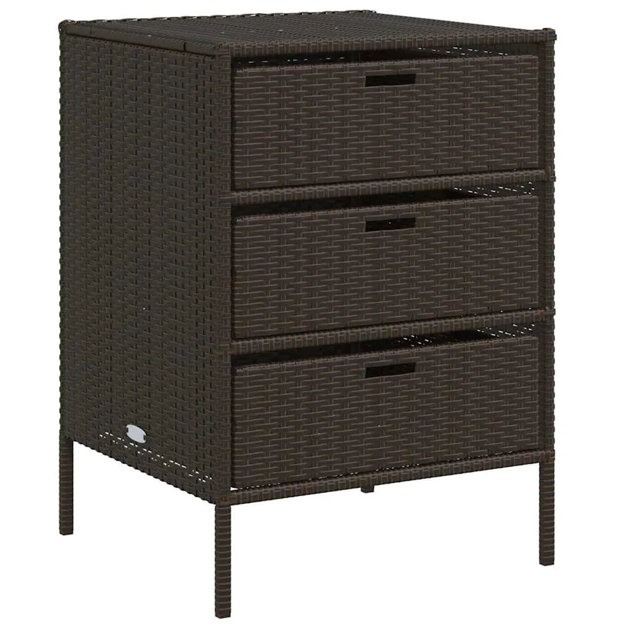 Armoire de rangement de jardin marron 55x59x80cm résine tressée - 2