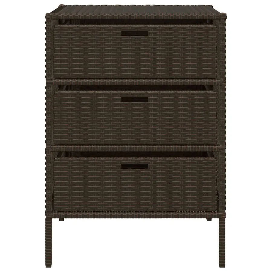 Armoire de rangement de jardin marron 55x59x80cm résine tressée - 5