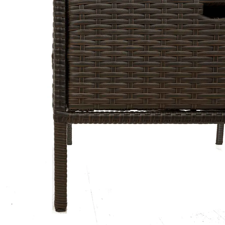 Armoire de rangement de jardin marron 55x59x80cm résine tressée - 8