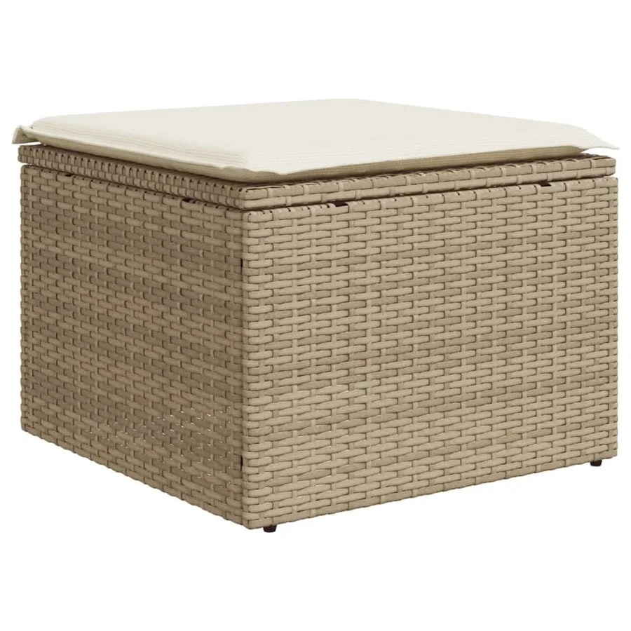 Salon de jardin avec coussins 8 pcs beige résine tressée - 6