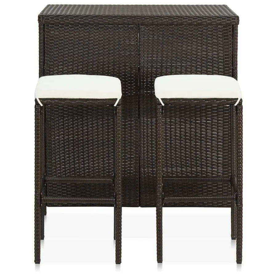 Ensemble de bar 3 pcs Résine tressée Marron - 2