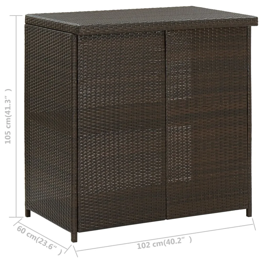 Ensemble de bar 3 pcs Résine tressée Marron - 9