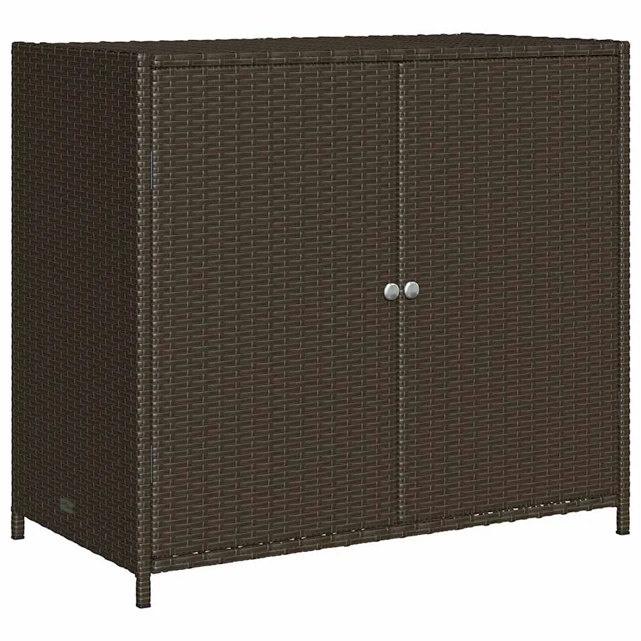 Armoire de rangement de jardin marron 83x45x76cm résine tressée - 2