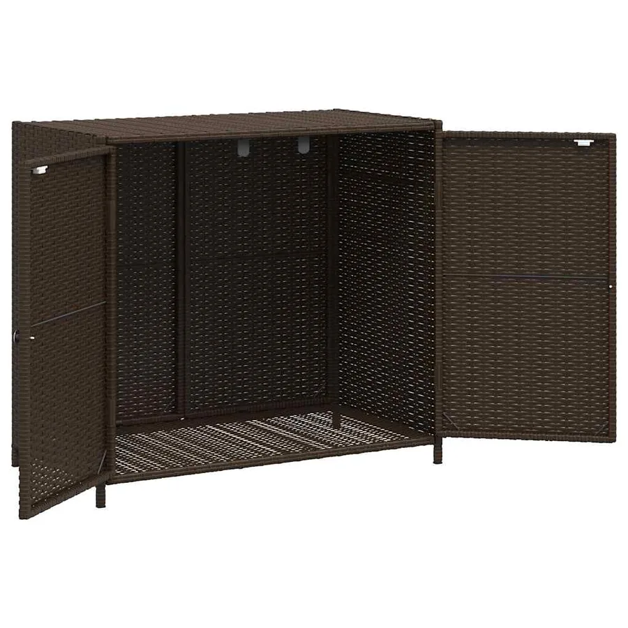 Armoire de rangement de jardin marron 83x45x76cm résine tressée - 6