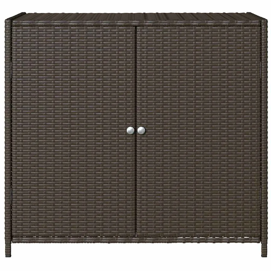 Armoire de rangement de jardin marron 83x45x76cm résine tressée - 7