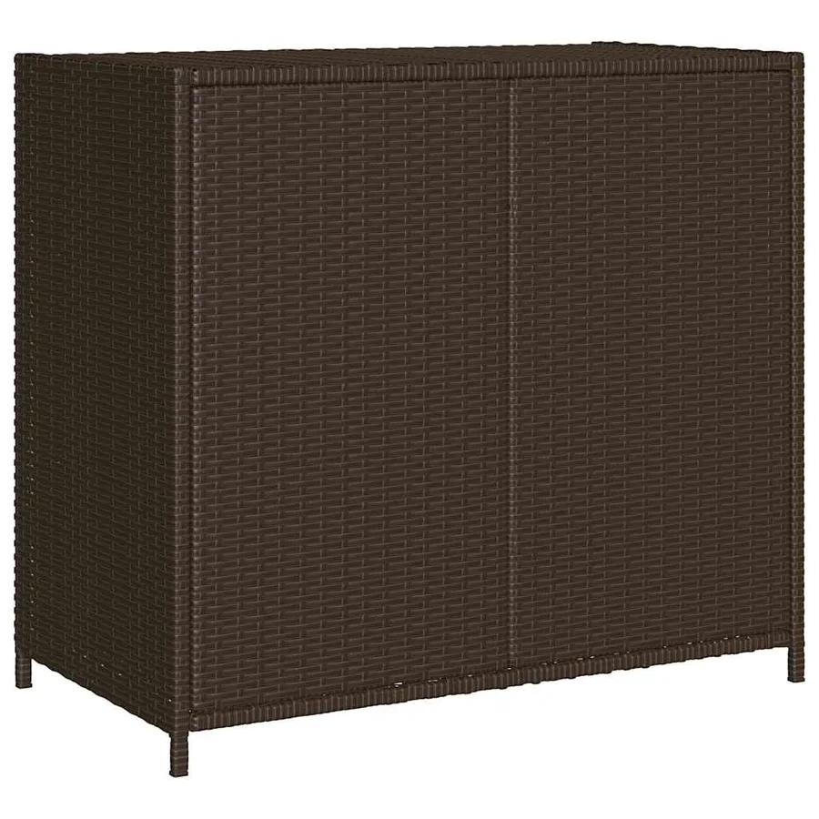 Armoire de rangement de jardin marron 83x45x76cm résine tressée - 9