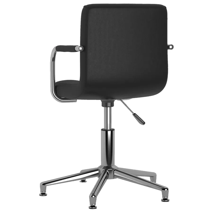 Chaise pivotante de salle à manger Noir Similicuir - 4