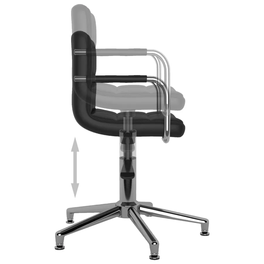 Chaise pivotante de salle à manger Noir Similicuir - 5
