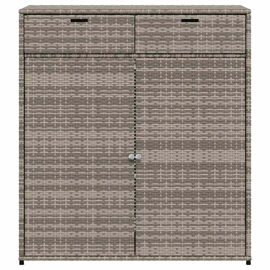 Armoire de rangement de jardin gris 105x55x113cm résine tressée - 6