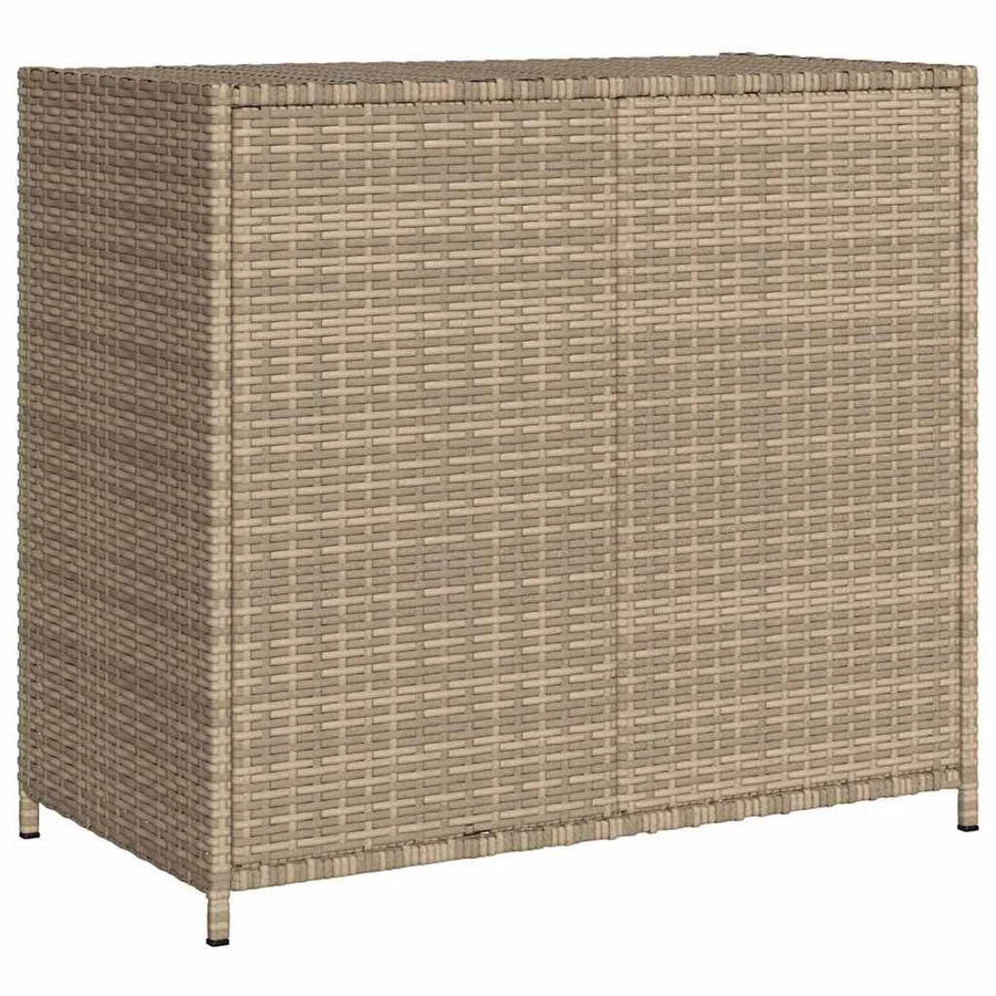 Armoire de rangement de jardin beige 83x45x76 cm résine tressée - 9