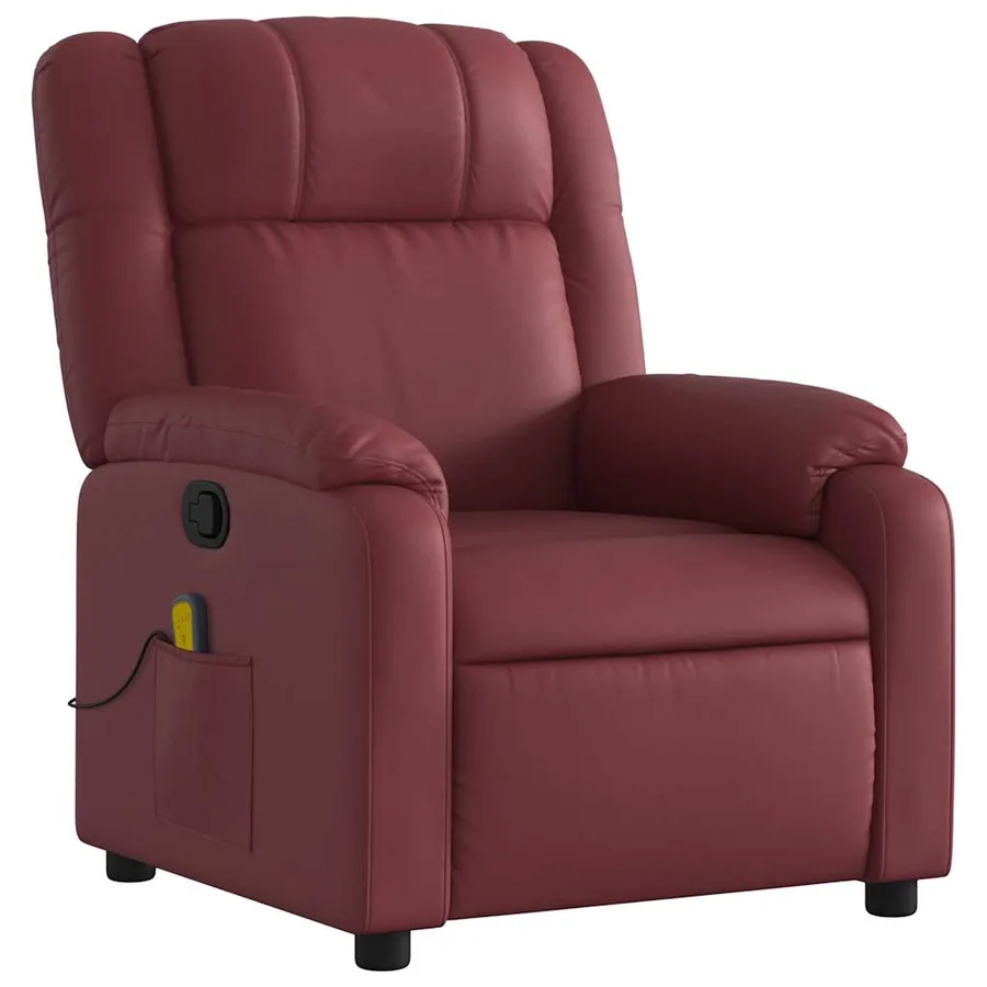 Fauteuil de massage inclinable Rouge bordeaux Similicuir - 3