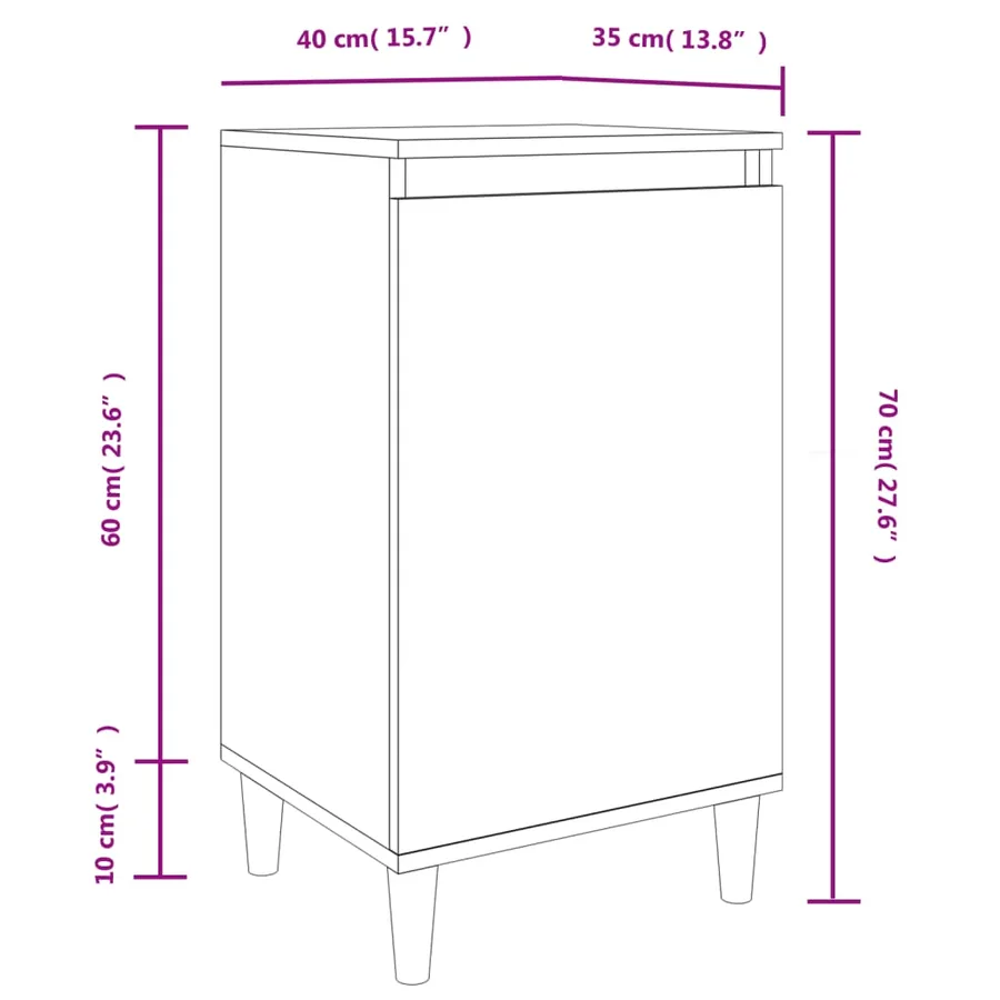 Tables de chevet 2pcs chêne marron 40x35x70cm bois d'ingénierie - 10