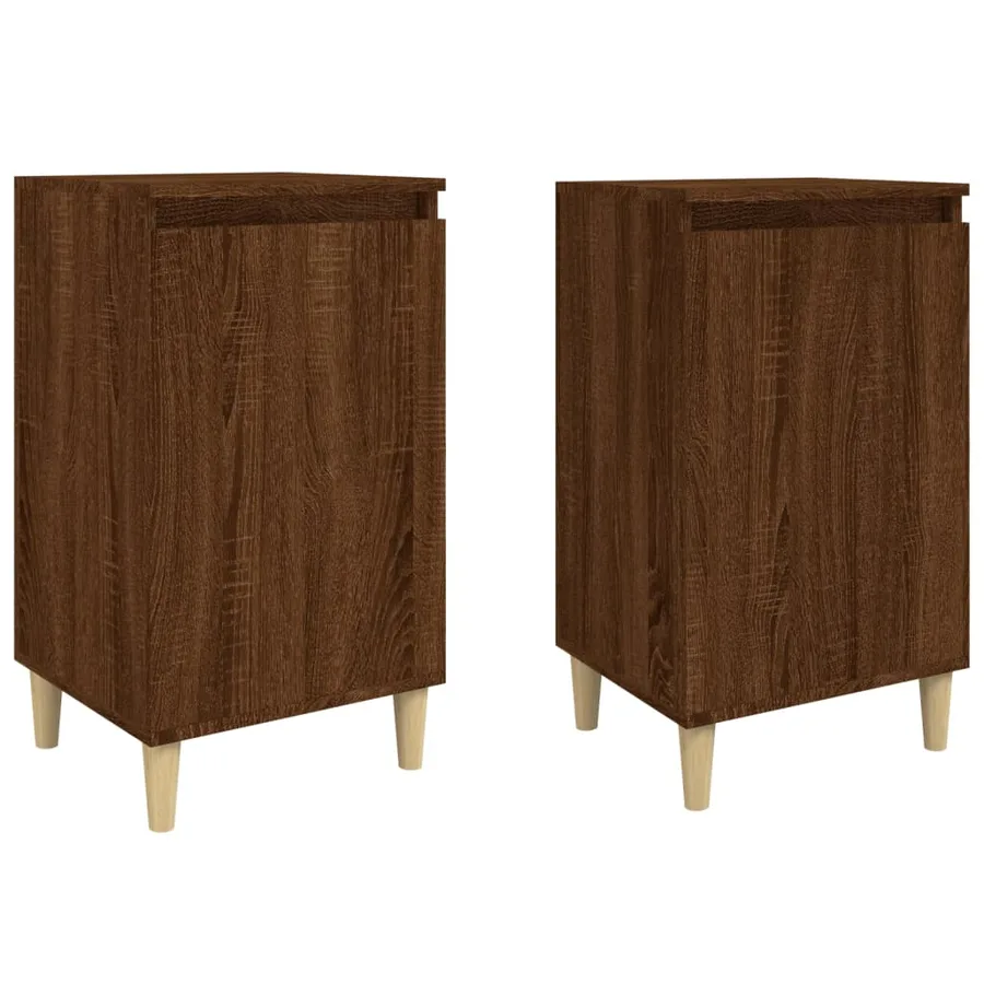 Tables de chevet 2pcs chêne marron 40x35x70cm bois d'ingénierie - 2