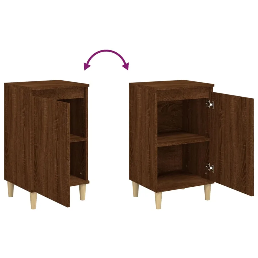 Tables de chevet 2pcs chêne marron 40x35x70cm bois d'ingénierie - 8