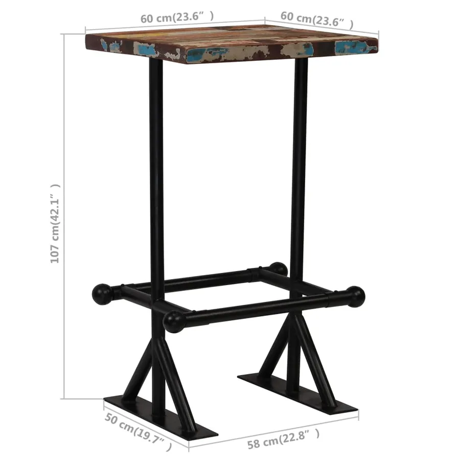 Mobilier de bar 3 pcs Bois de récupération massif Multicolore - 18