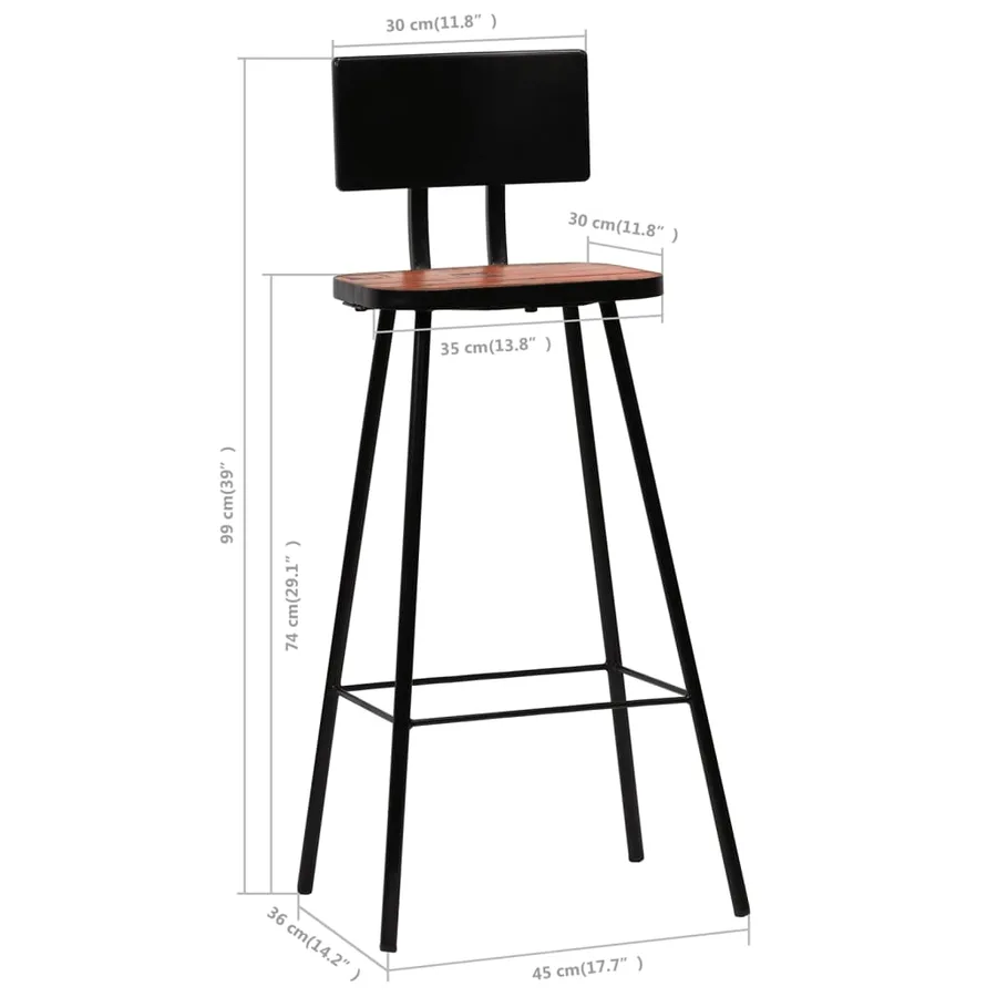 Mobilier de bar 3 pcs Bois de récupération massif Multicolore - 19