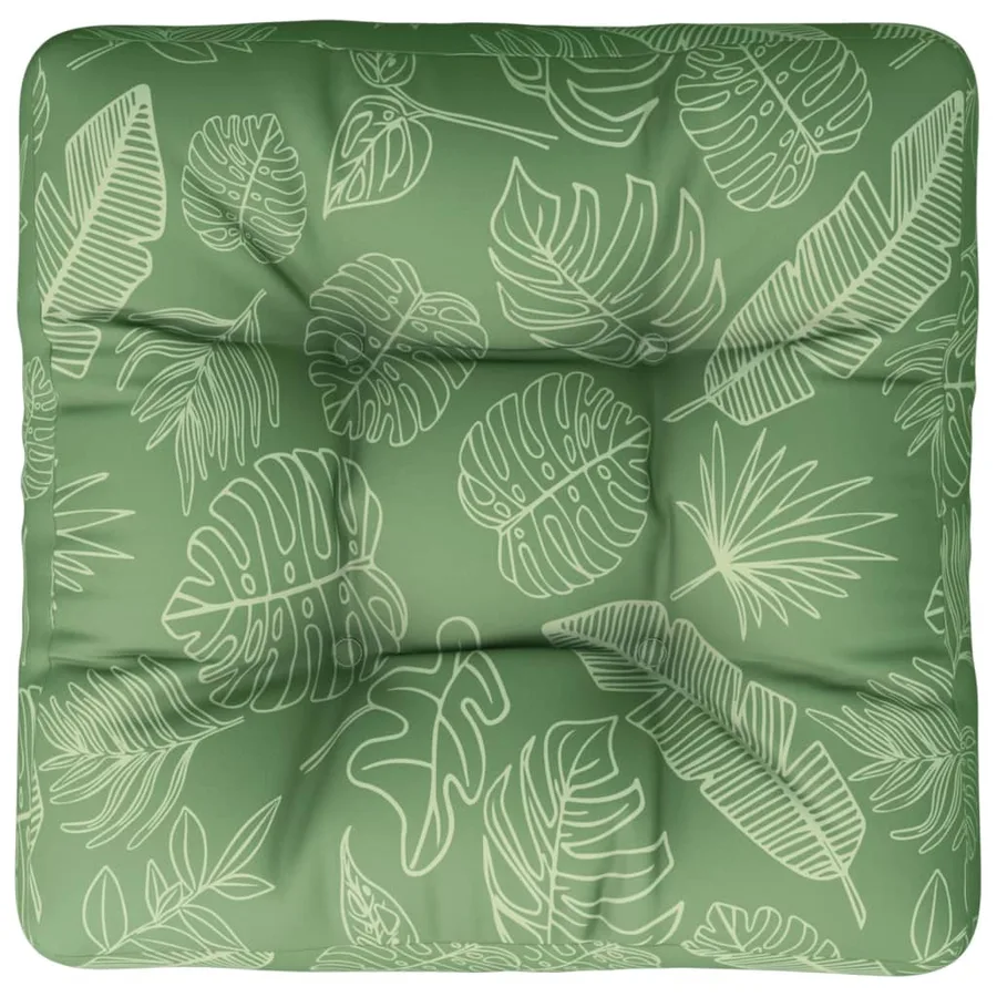 Coussin de palette motif de feuilles 50x50x12 cm tissu - 2