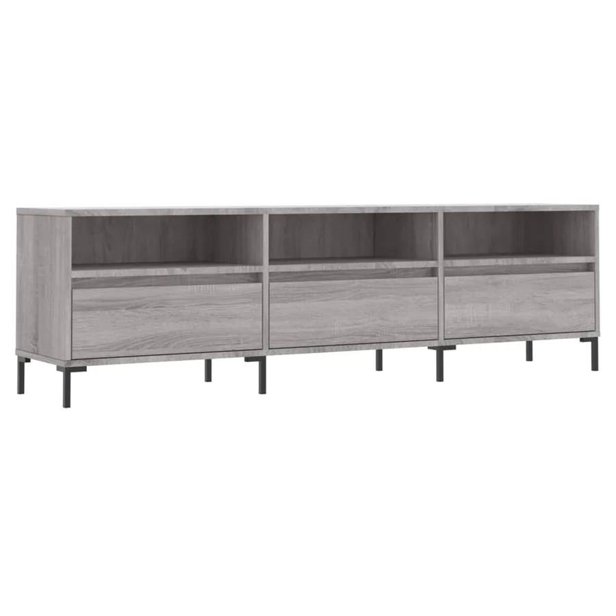 Meuble TV sonoma gris 150x30x44,5 cm bois d'ingénierie - 2
