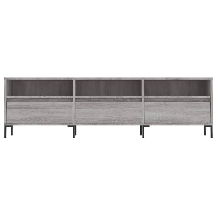 Meuble TV sonoma gris 150x30x44,5 cm bois d'ingénierie - 5