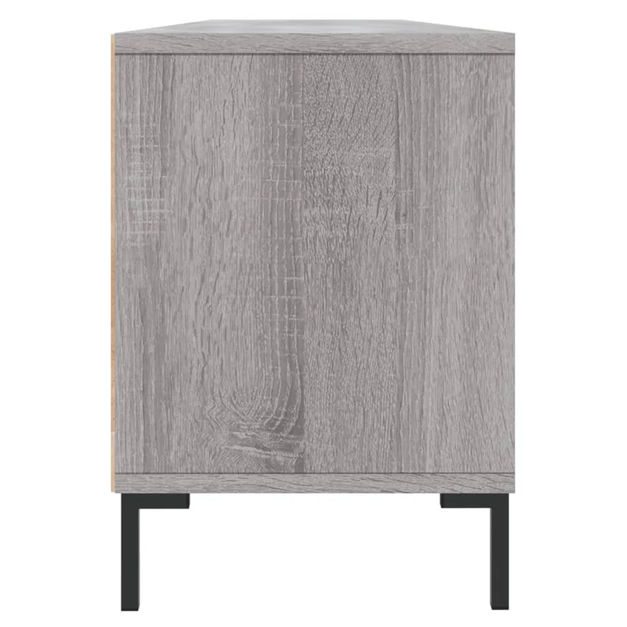 Meuble TV sonoma gris 150x30x44,5 cm bois d'ingénierie - 7