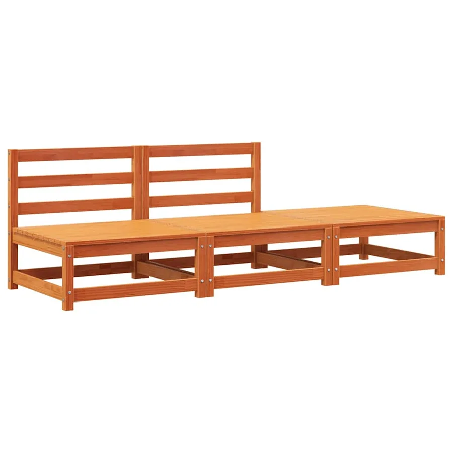 Canapé de jardin sans accoudoirs repose-pieds bois pin massif - 2