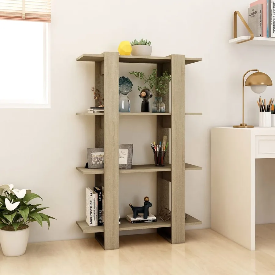 Bibliothèque/Séparateur de pièce Chêne Sonoma 80x30x123,5 cm - 3