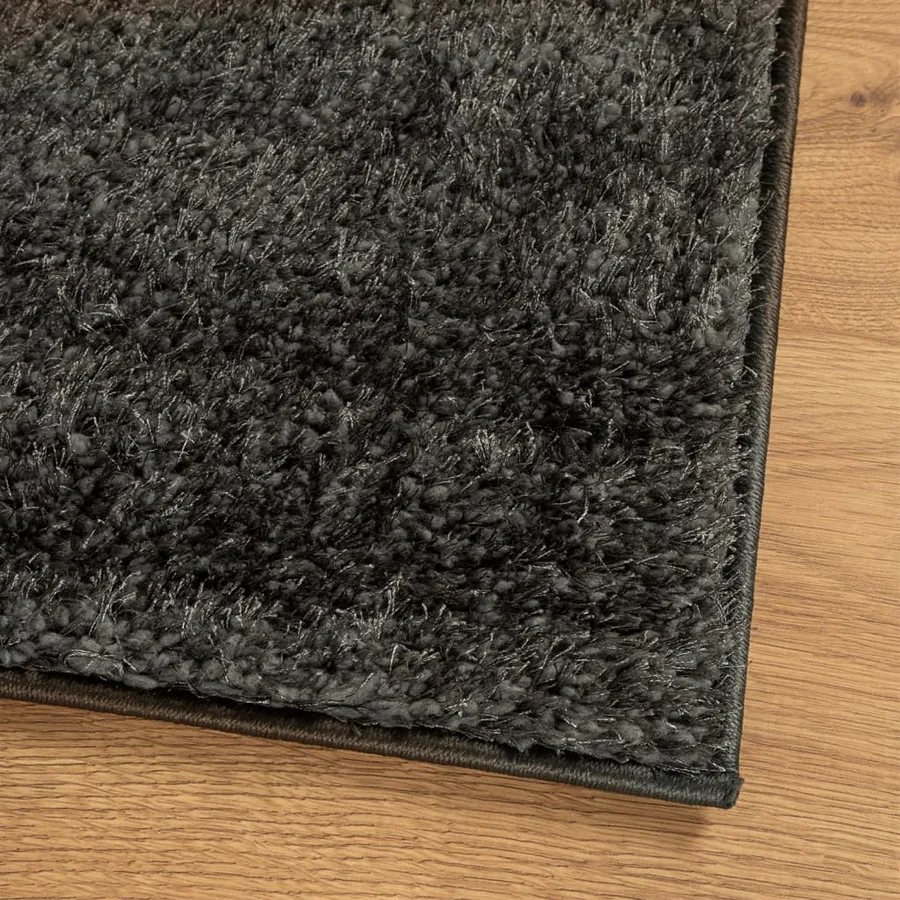 Tapis ISTAN à poils longs aspect brillant anthracite 120x170 cm - 4