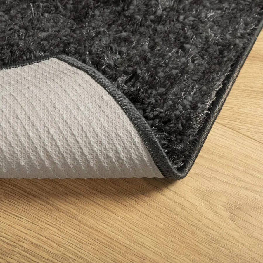Tapis ISTAN à poils longs aspect brillant anthracite 120x170 cm - 5