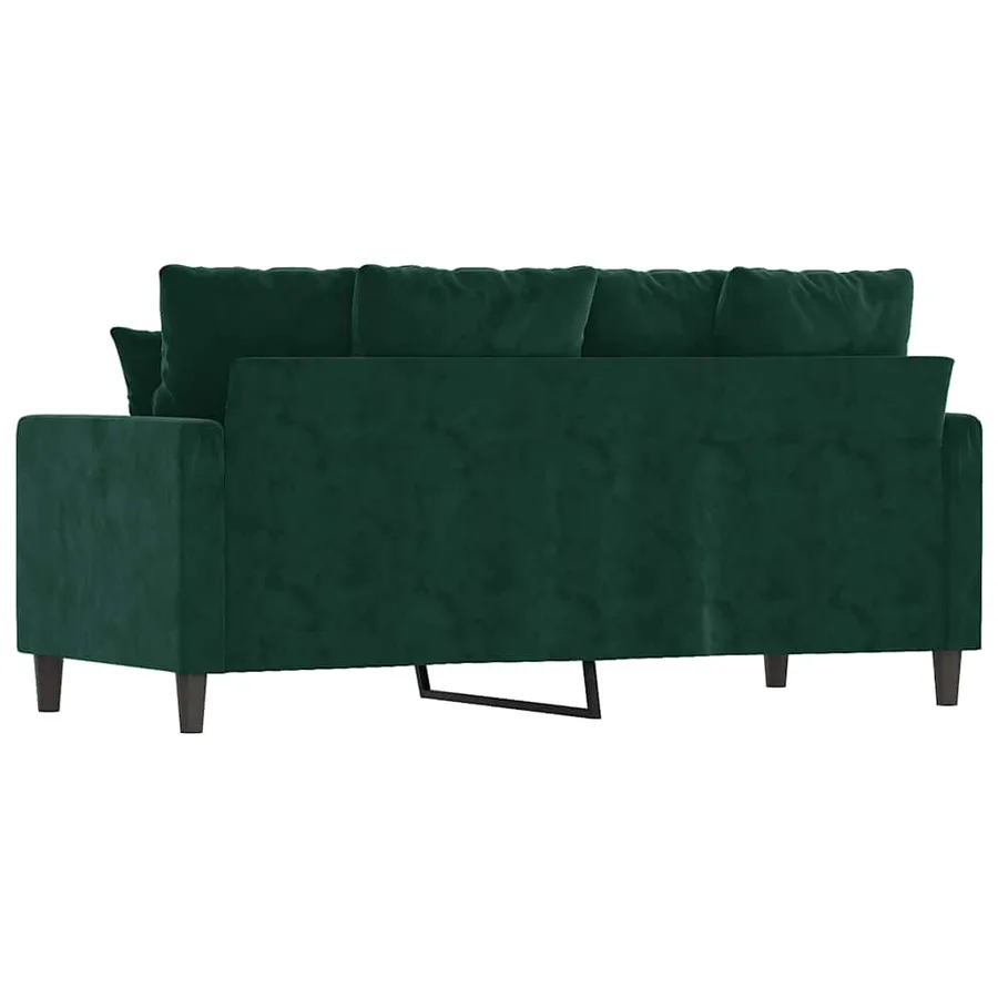 Canapé à 2 places Vert foncé 140 cm Velours - 5