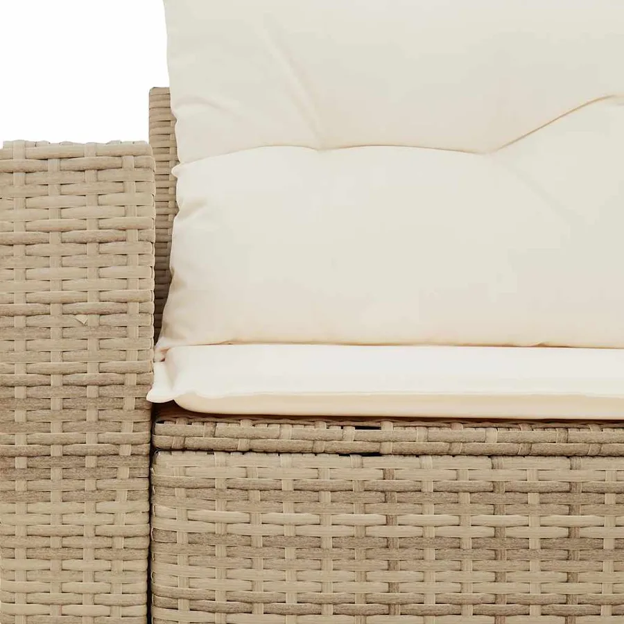 Canapé de jardin avec coussins 2 places beige résine tressée - 8