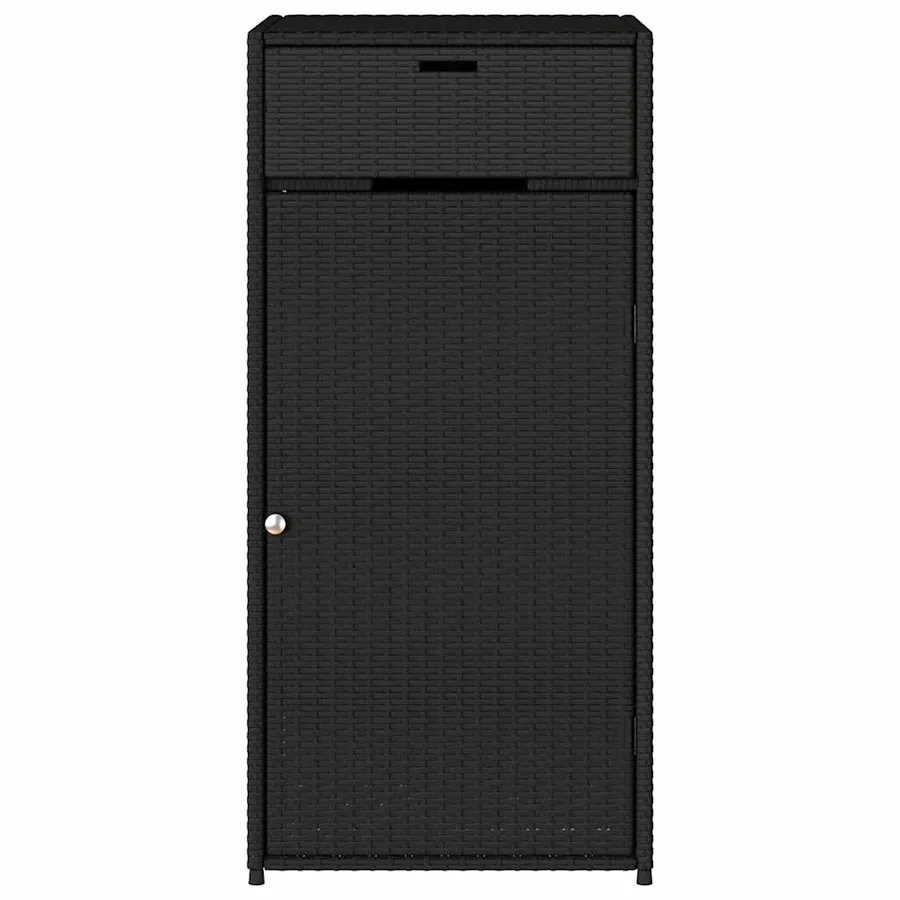 Armoire de rangement de jardin noir 55x55x111 cm résine tressée - 7