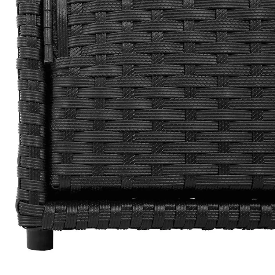 Armoire de rangement jardin noir 110x55x60,5 cm résine tressée - 12
