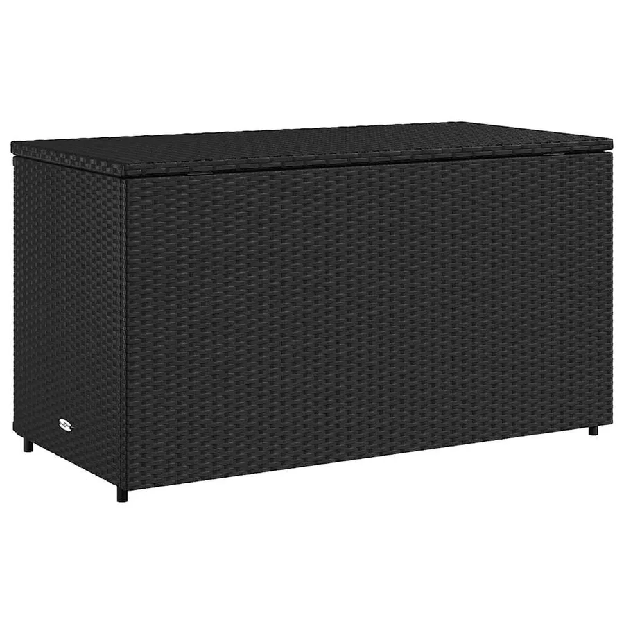 Armoire de rangement jardin noir 110x55x60,5 cm résine tressée - 9