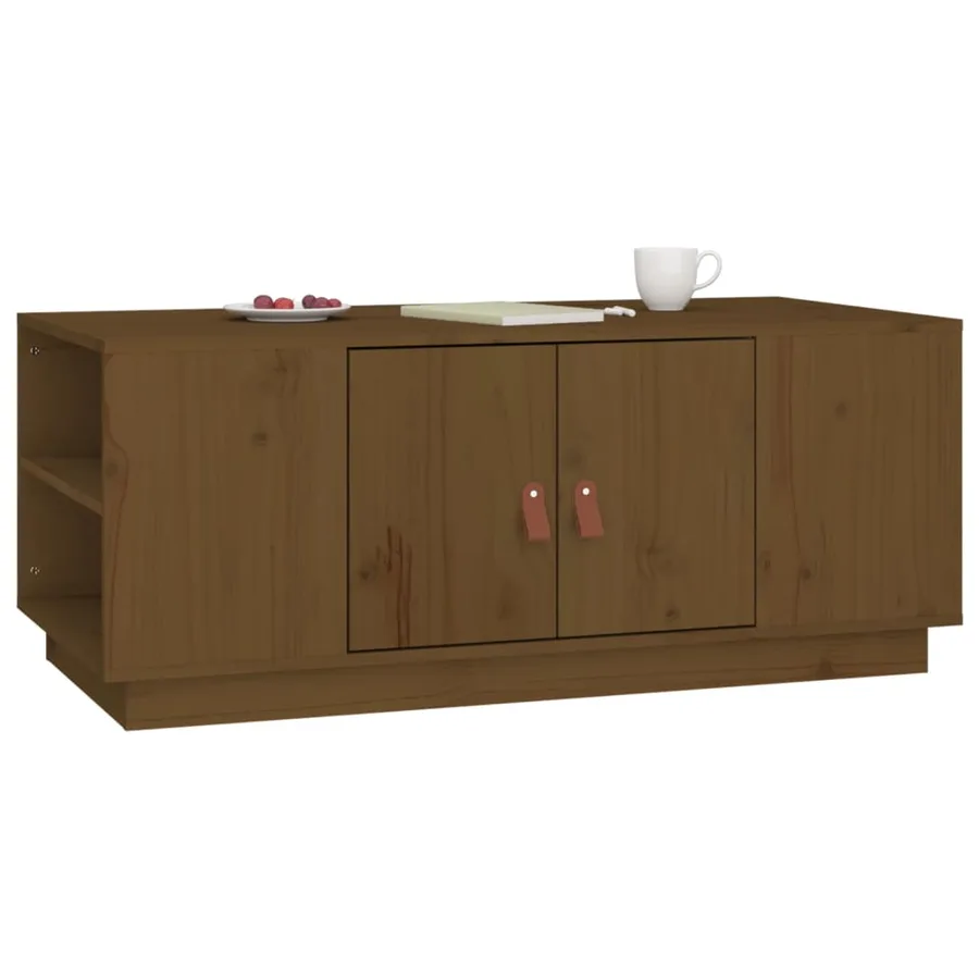 Table basse Marron miel 100x50x41 cm Bois massif de pin - 5