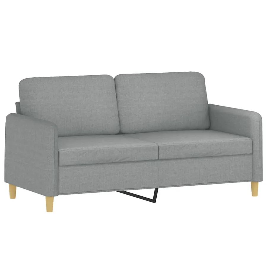 Canapé 2 places avec oreillers gris clair 140 cm tissu - 4
