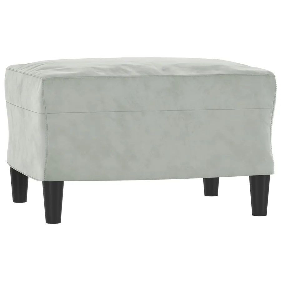 Fauteuil avec repose-pied Gris clair 60 cm Velours - 5