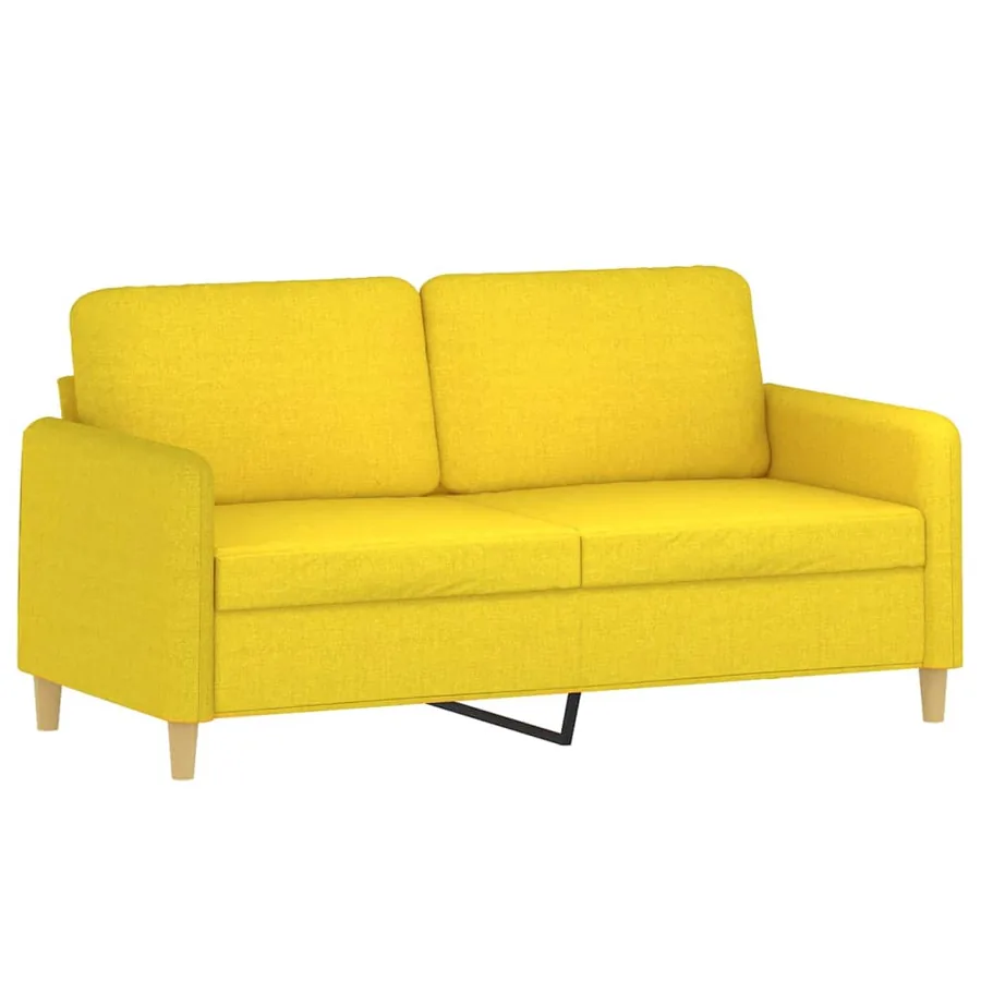 Canapé à 2 places Jaune clair 140 cm Tissu - 2