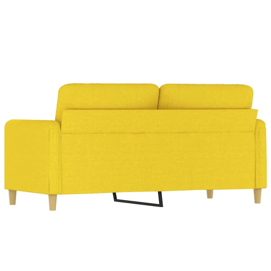 Canapé à 2 places Jaune clair 140 cm Tissu - 5