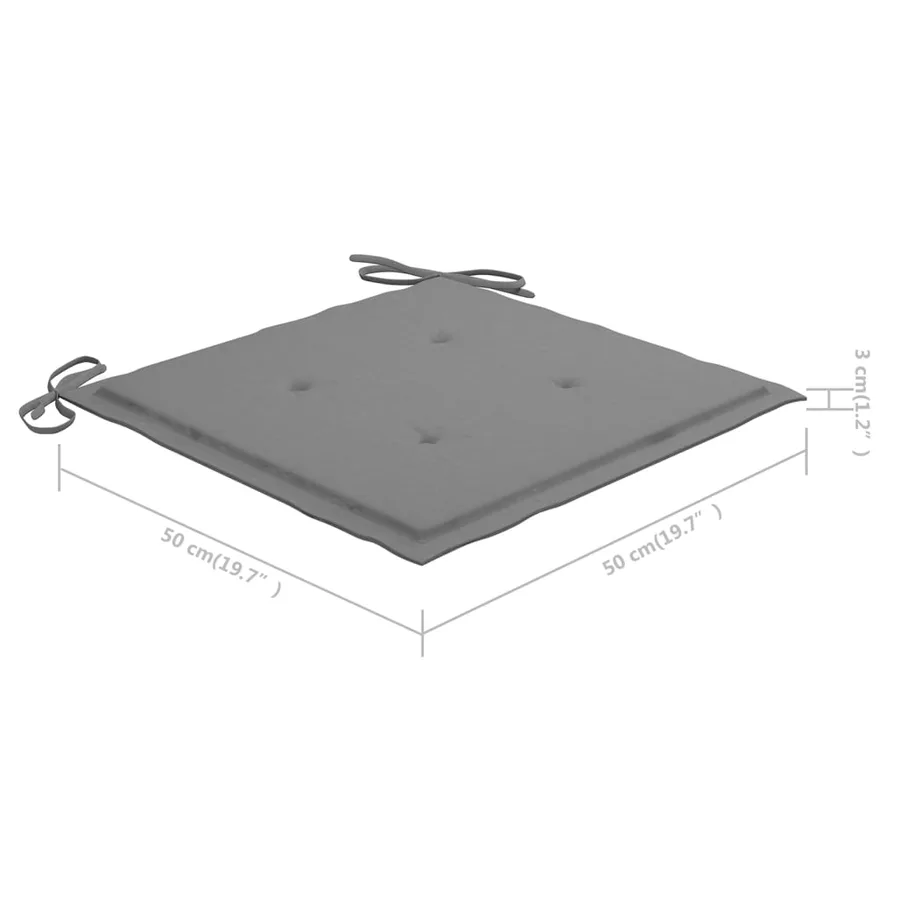Chaise à bascule avec coussin gris Bois de teck solide - 10