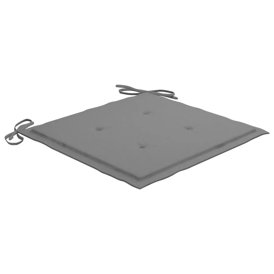 Chaise à bascule avec coussin gris Bois de teck solide - 7