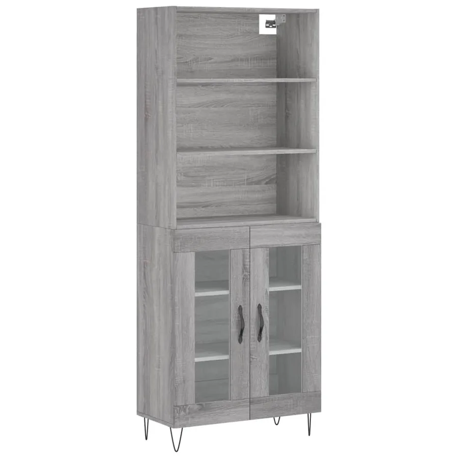 Buffet haut Sonoma gris 69,5x34x180 cm Bois d'ingénierie - 2