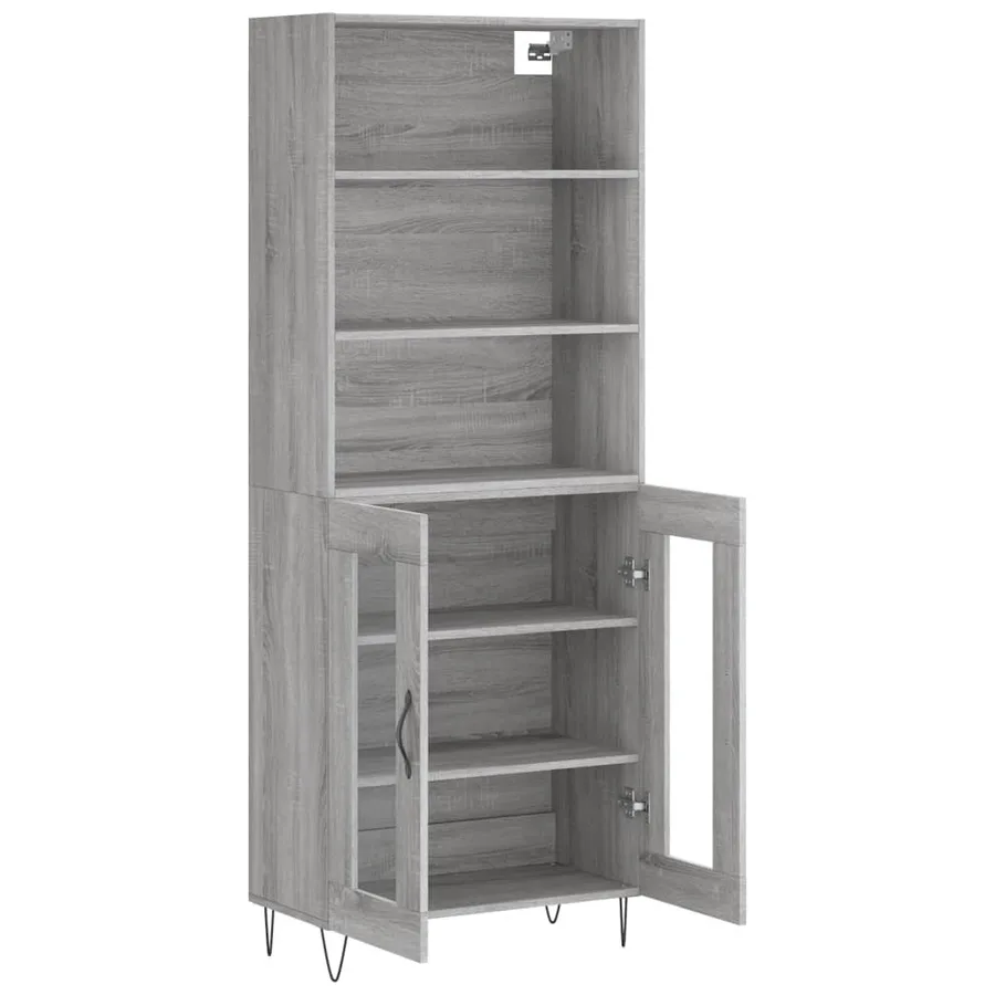 Buffet haut Sonoma gris 69,5x34x180 cm Bois d'ingénierie - 4