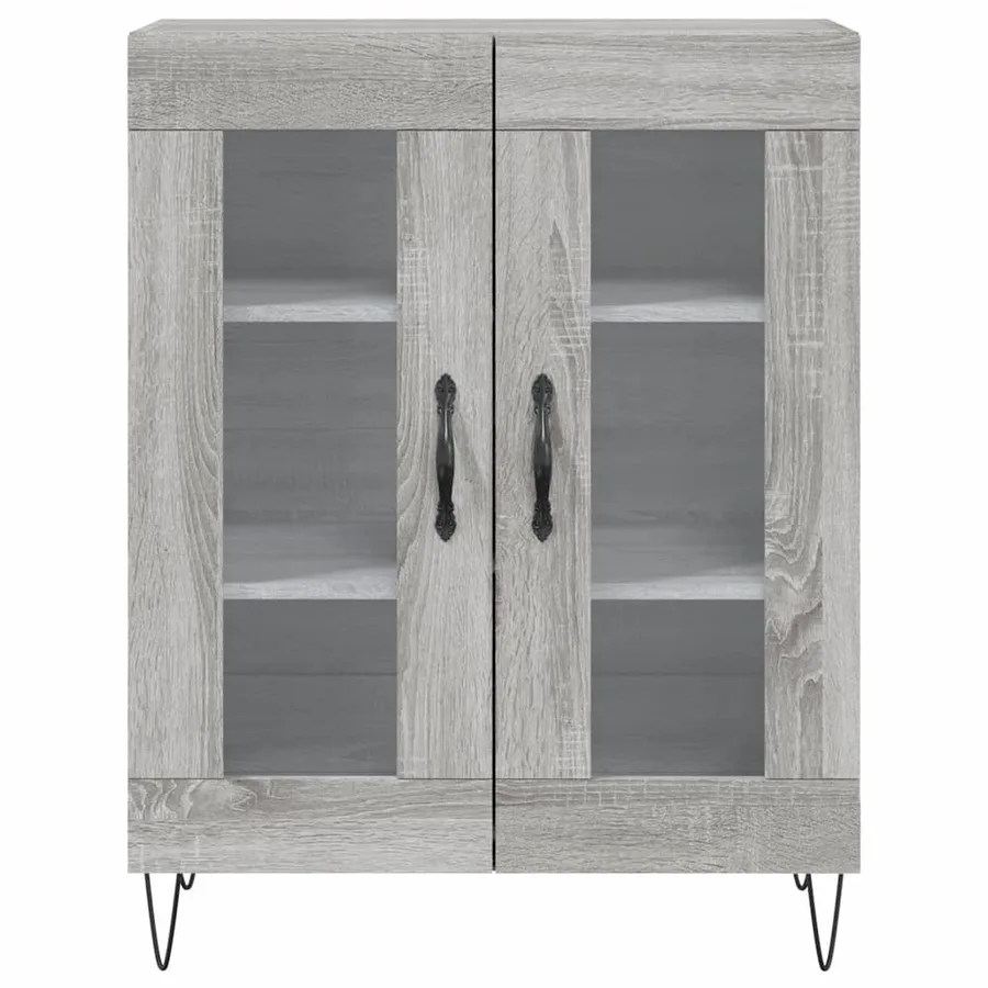 Buffet haut Sonoma gris 69,5x34x180 cm Bois d'ingénierie - 8