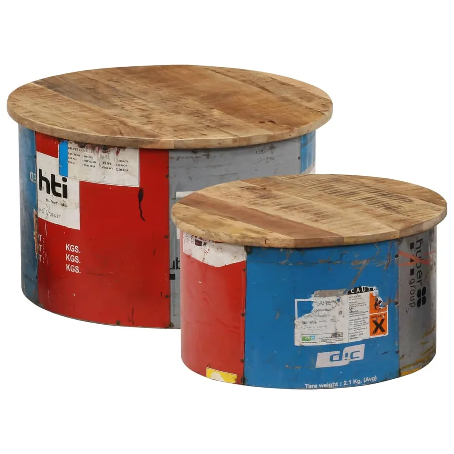 Tables basses 2 pcs Bois solide de manguier